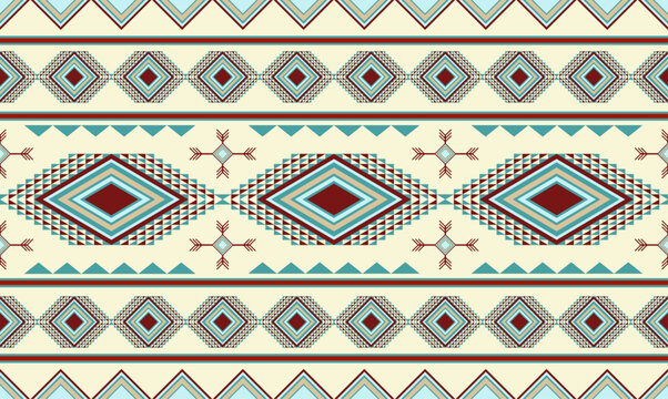Western design shapes in a seamless repeat pattern - Vector Illustration