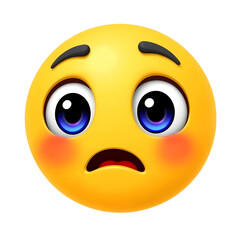 Fototapeta premium Yellow face emoji - 3D Illustration