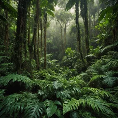 A rainforest pangon covered in leafy, green patterns, blending into lush tropical foliage. © Cat