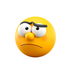 Thinking Emoji Face - 3D Illustration