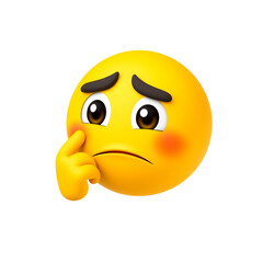 Fototapeta premium Thinking Emoji Face - 3D Illustration