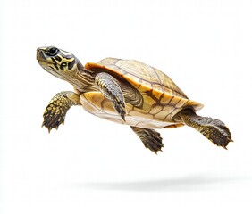 Naklejka premium A turtle is flying through the air
