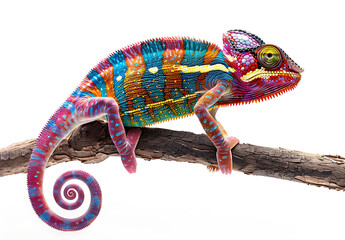 Vibrant Chameleon on a Branch