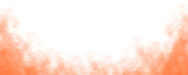 Orange fog or smoke isolated on transparent white background. Steam explosion special effect....