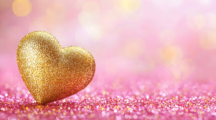 Obraz premium Gold glitter effect with subtle pink gradients for Valentine's Day