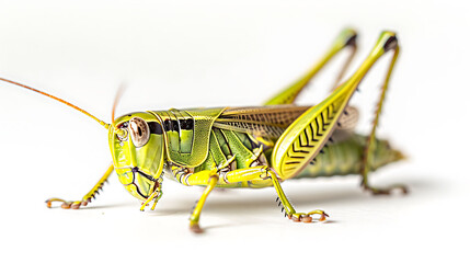 A Close-Up of a Green Grasshopper