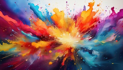 Vibrant Paint Splatter Explosion A Colorful Palette of Artistic Expression and Creativity in Motion