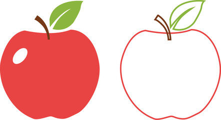 Apple icon with green leaf fill and stroke color