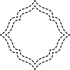 islamic decorative shape dash dotted line, suitable for ramadan eid mubarak