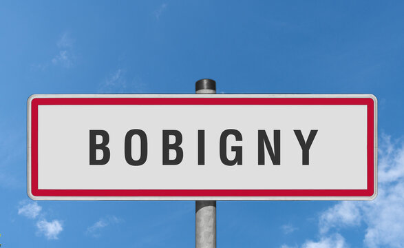 BOBIGNY panneau entr&eacute;e d'agglom&eacute;ration, (symbolique)