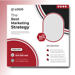 Digital marketing and corporate business service social media post banner template design