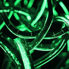 Intricate Green LED Light Design: A Futuristic Technological Masterpiece