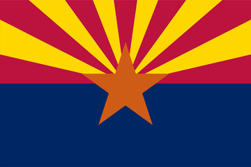 The flag of Arizona, a state in the USA, with accurate proportions and official colors.
