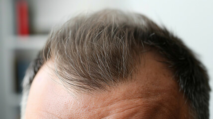Obraz premium A man showing his new look after a successful hair transplant. stock image, hd quality