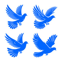 vector set silhouette of dove, pigeon (artwork 1)