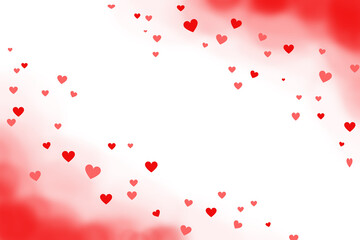 Valentines Day greeting card with hearts. Horizontal background for Valentines day, Birthday, Mothers day.