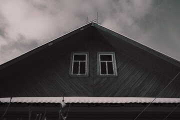 Old wooden east european house