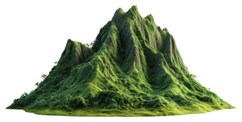PNG Green tall tropical mountain isolated scenery nature.