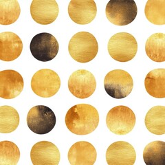 Golden Circle Pattern on White Background