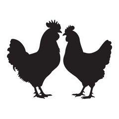 hen silhouette vector icon on white background. hen vector, chicken vector, 
