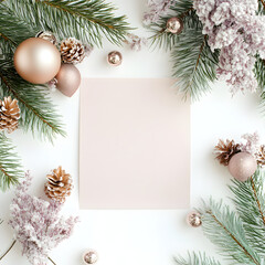 Dusty pink Christmas mock up card.