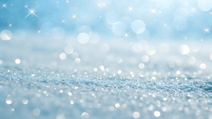 A dreamy, abstract background with a soft blue gradient and sparkling particles. The image creates a sense of tranquility and wonder.