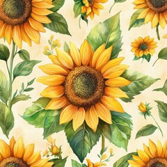 Vibrant Sunflower Illustration in High Fidelity