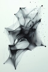 Fototapeta premium Abstract Network of Organic Lines and Nodes in Monochrome Art