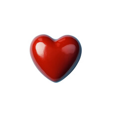 Red heart isolated on clear transparent background