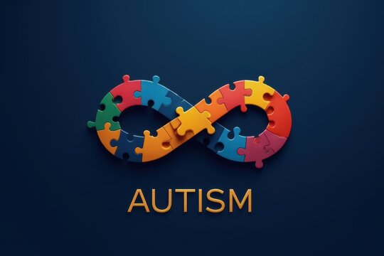 the autism logo with colorful pieces