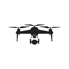vector of black silhouette of drone