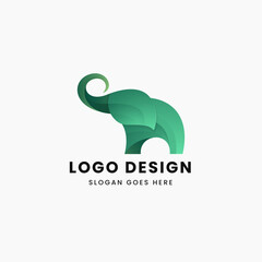 Creative animal elephant logo design 