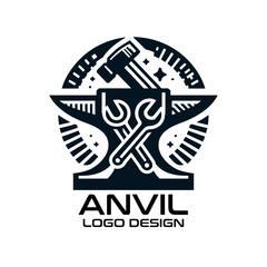 Fototapeta premium Anvil Vector Logo Design
