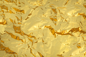 ARRIÈRE-PLAN DE FEUILLE D'OR FROISSÉE - obrazy, fototapety, plakaty