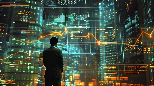 In 2025, men examine the mrkt trnd grth's grf.