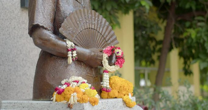 Flowers that different people bring to worship to pray for blessings.Flowers represent worship.It is believed that if fresh and new flowers are brought to make a wish it will make our life beautiful.