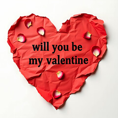 Will you be my valentine? a valentine day proposal.