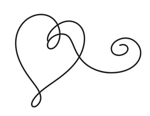 Heart design created with smooth lines and curves in a simple artistic style