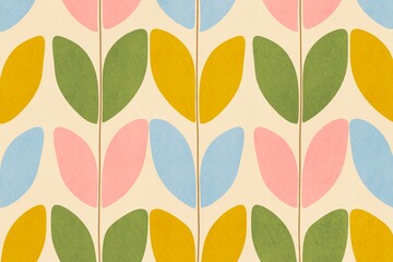 Colorful vintage abstract leaf pattern background