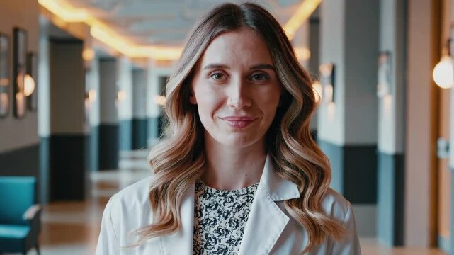 Professional Female Doctor Shot in Modern Hospital Environment