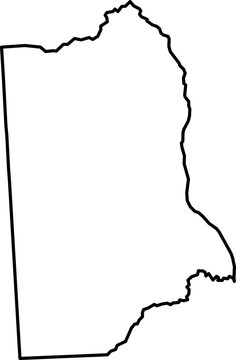 Kent County Delaware Outline Map &ndash; Blank Vector Contour, USA