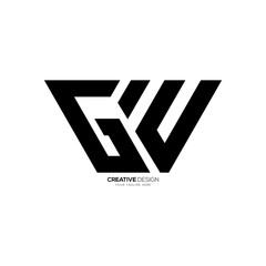 Letter Gw modern flat unique shape abstract monogram typography logo. G logo. W logo