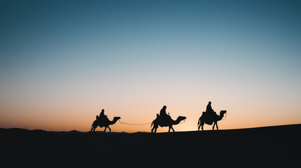 Bible times. three wise men, three kings, christmas. camels in the desert, Jesus times