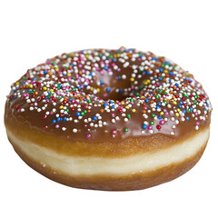 Delicious chocolate glazed donut clipart transparent background sweet treat dessert concept realistic food image