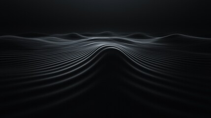 A black and white image of a wave with a dark background