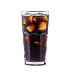 Frothy cold brew coffee with milk clipart transparent background refreshing beverage indoor setting close-up view modern concept