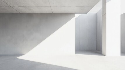 Fototapeta premium Modern Concrete Architecture: Empty Space with Light and Shadow
