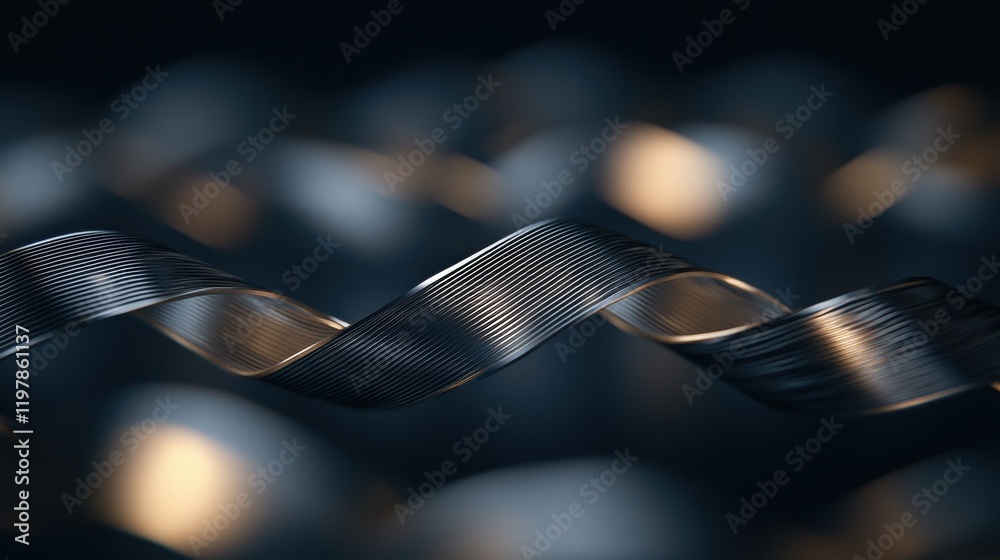 Canvas Prints a series of silver lines that are curved and twisted