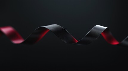 A black and red ribbon with a red stripe