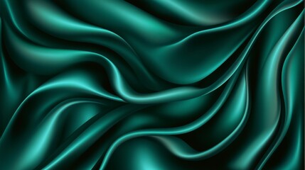 Obraz premium Teal Silk Fabric Texture - A Luxurious and Elegant Abstract Background Design for Digital Prints, Wallpapers, and Interior Design Inspiration
